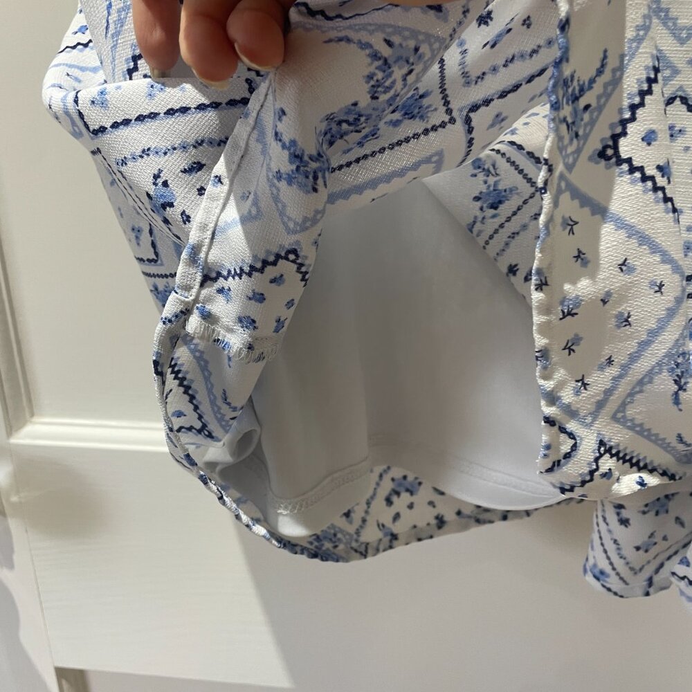 Altar'd State Blue Floral Mini Dress Size Small Spaghetti Straps - Picture 9 of 11
